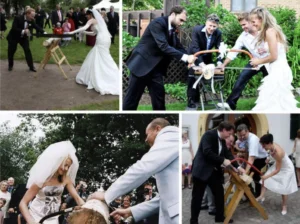Deutsche Hochzeitstradition - Baum sägen