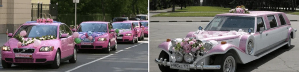 Hochzeitsauto, Auto Brautpaar, Barbie-Stil